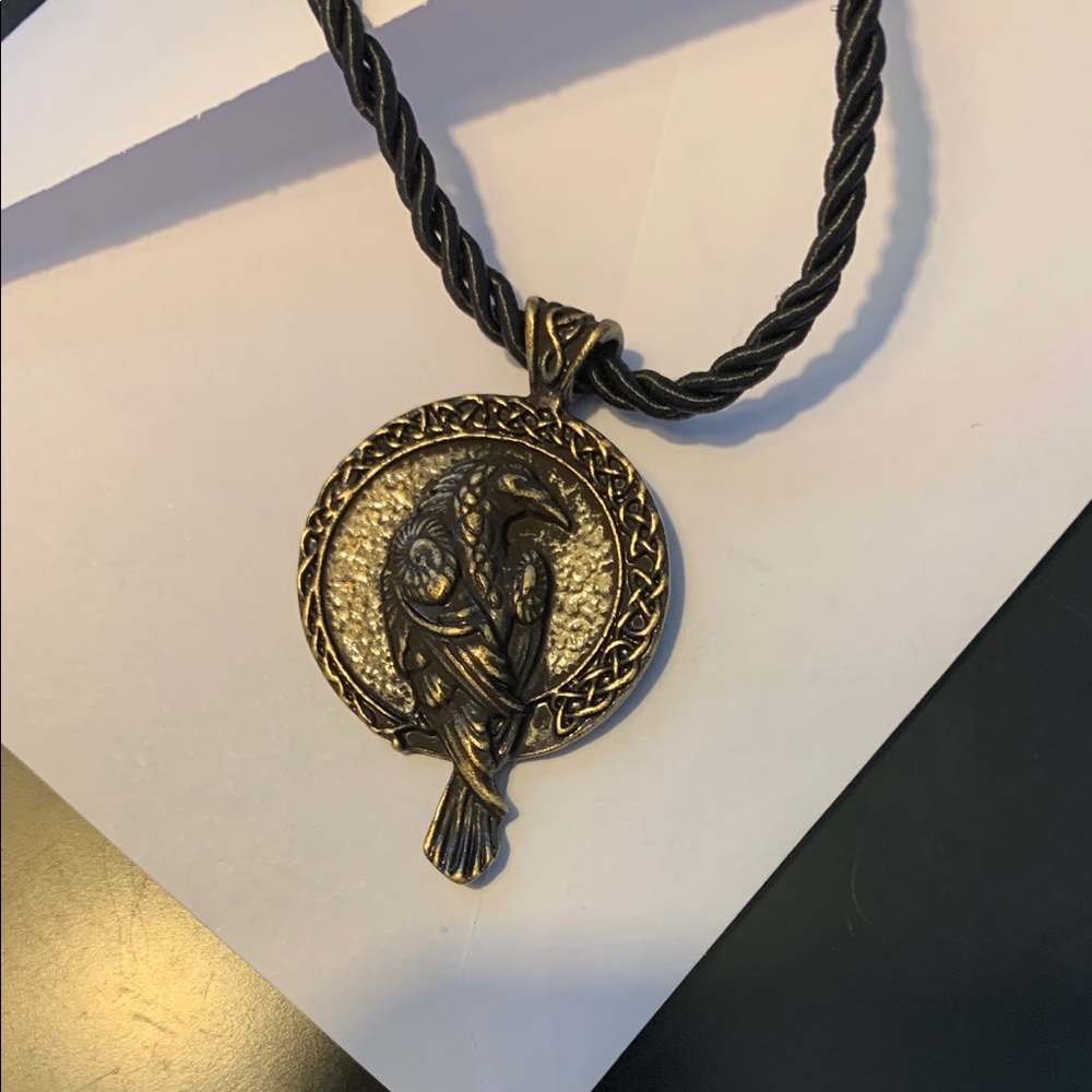 Raven Necklace Beautiful Antique Bronze or Silver